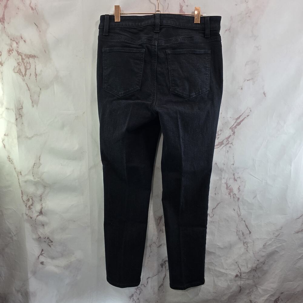 Talbots Jeans Womens 8 X 28 Black Denim High Rise Straight Leg Jean Short Crop P